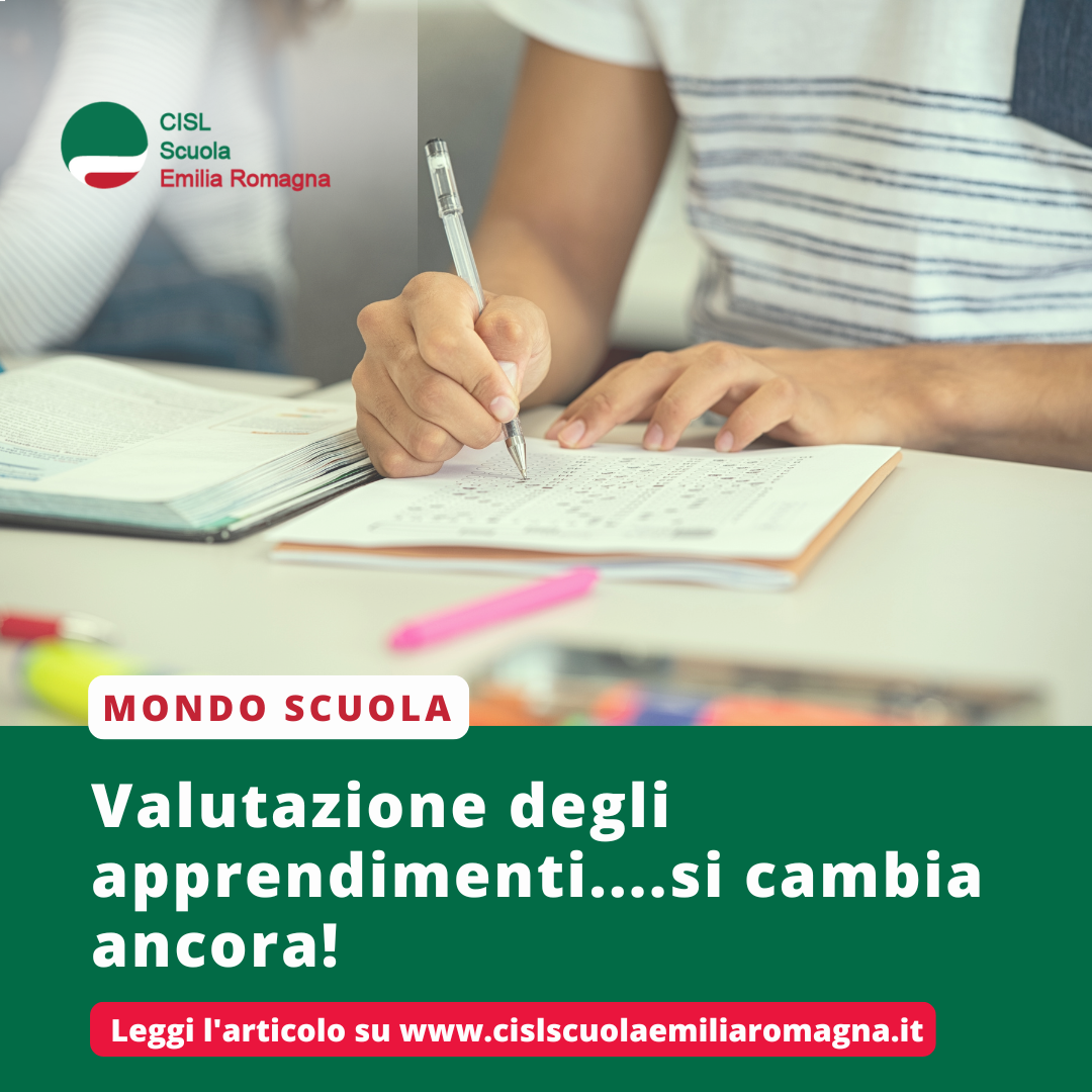 Valutazione degli apprendimenti: si cambia ancora!
